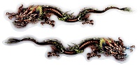 Наклейка "Дракон"(китайский) наруж.полноцветная (к-т на две стор)зелен 5,5х23см