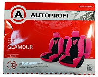 Чехол автомобильный "Glamour"велюр+сетч.ткань, розовый (11пр)