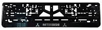 Рамка для номерного знака MITSUBISHI   (с серебристым  рельефом)