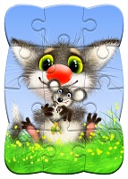 ПАЗЛЫ "Друзья" мягкие на магните (12 элементов) (14*20 см.) "АНТЕЙКО" 