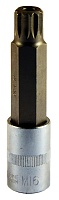 Головка (1/2";L=100mm) со вставкой SPLINE M16 "Professional"с отверстием