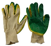 Перчатки х/б с двойным латексным покрытием,"Стандарт"