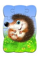 ПАЗЛЫ "Ежик" мягкие на магните (12 элементов) (14*20 см.) "АНТЕЙКО" 