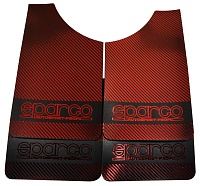 Брызговики универсальные КАРБОН МЕТАЛЛИК КРАСНЫЙ малые (4шт)