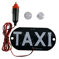 Табличка "TAXI" светодиодная на присосках со штекером в прикур.,дл.пров.1,5м (в пакете с еврослотом)